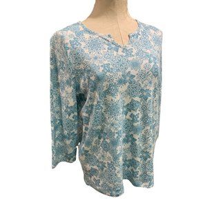Large Petite Hastings & Smith Women's Pullover Print Top 3/4‎ Sleeve